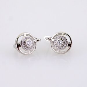 Women Earrings/ Aretes Dama/ Zircon Stone/ Silver Color// E1539