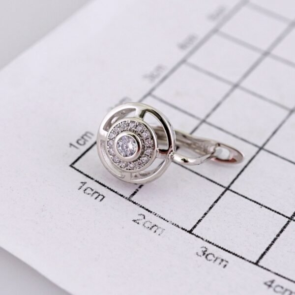 Women Earrings/ Aretes Dama/ Zircon Stone/ Silver Color// E1539 - Image 3