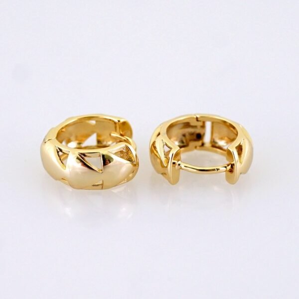 Women Earrings/ Aretes Dama/ Plain/ 14k Real Color// E1543 - Image 2