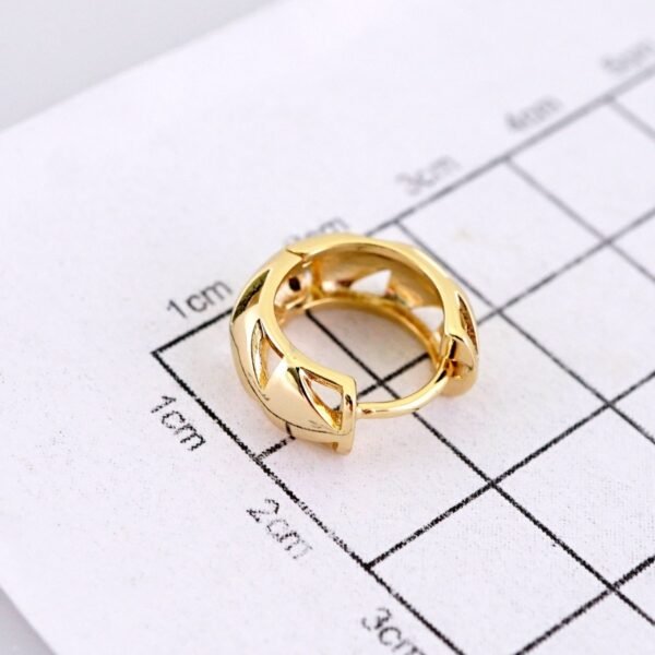 Women Earrings/ Aretes Dama/ Plain/ 14k Real Color// E1543 - Image 3