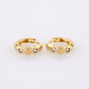 Women Earrings/ Aretes Dama/ Zircon Stone/ 14k Real Color// E1546