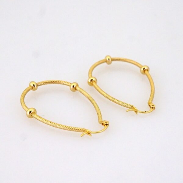 Women Earrings/ Aretes Dama/ Plain/ 14k Real Color// E1547 - Image 2