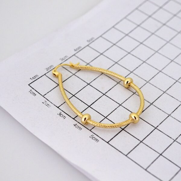 Women Earrings/ Aretes Dama/ Plain/ 14k Real Color// E1547 - Image 3