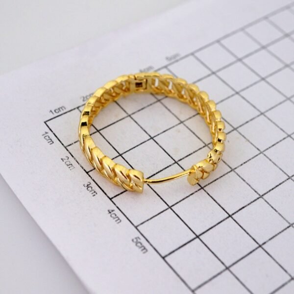 Women Earrings/ Aretes Dama/ Plain/ 14k Real Color// E1548 - Image 3