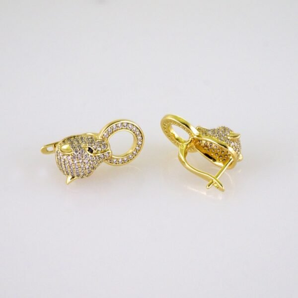 Women Earrings/ Aretes Dama/ Zircon Stone/ 14k Real Color// E1556 - Image 2