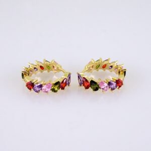 Women Earrings/ Aretes Dama/ Zircon Stone/ 14k Real Color// E1557
