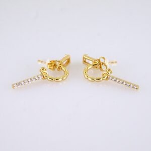 Women Earrings/ Aretes Dama/ Zircon Stone/ 14k Real Color// E1561
