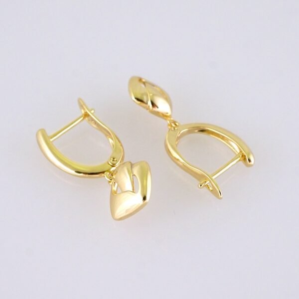 Women Earrings/ Aretes Dama/ Plain/ 14k Real Color// E1563 - Image 2