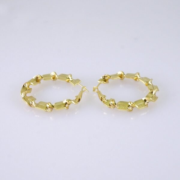 Women Earrings/ Aretes Dama/ Plain/ 14k Real Color// E1573
