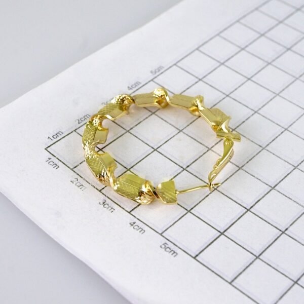 Women Earrings/ Aretes Dama/ Plain/ 14k Real Color// E1573 - Image 3
