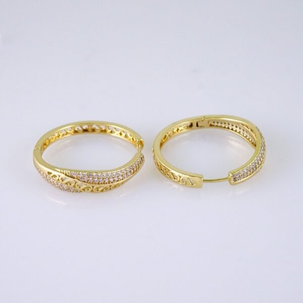 Women Earrings/ Aretes Dama/ Zircon Stone/ 14k Real Color// E1574 - Image 2