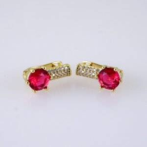 Women Earrings/ Aretes Dama/ Zircon Stone/ 14k Real Color// E1575