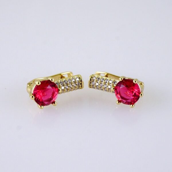 Women Earrings/ Aretes Dama/ Zircon Stone/ 14k Real Color// E1575