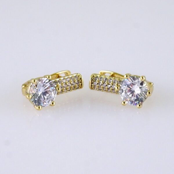 Women Earrings/ Aretes Dama/ Zircon Stone/ 14k Real Color// E1576