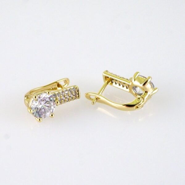 Women Earrings/ Aretes Dama/ Zircon Stone/ 14k Real Color// E1576 - Image 2