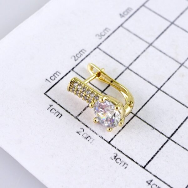 Women Earrings/ Aretes Dama/ Zircon Stone/ 14k Real Color// E1576 - Image 3