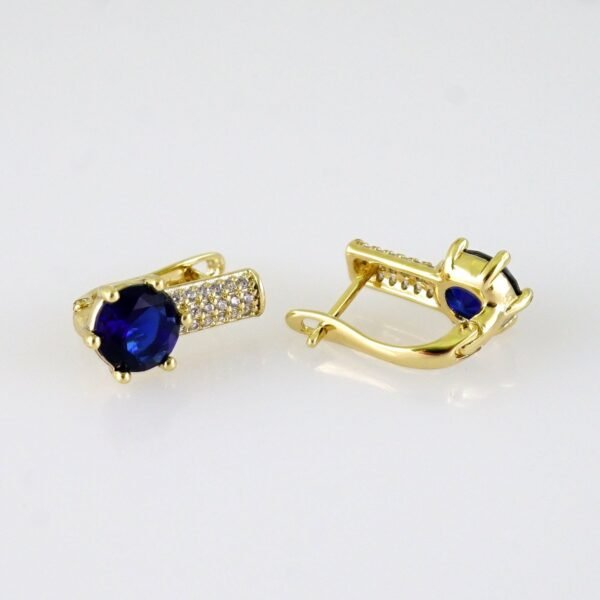 Women Earrings/ Aretes Dama/ Zircon Stone/ 14k Real Color// E1577 - Image 2