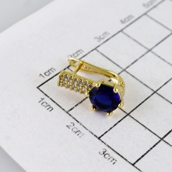 Women Earrings/ Aretes Dama/ Zircon Stone/ 14k Real Color// E1577 - Image 3