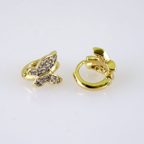 Women Earrings/ Aretes Dama/ Zircon Stone/ 14k Real Color// E1579 - Image 2