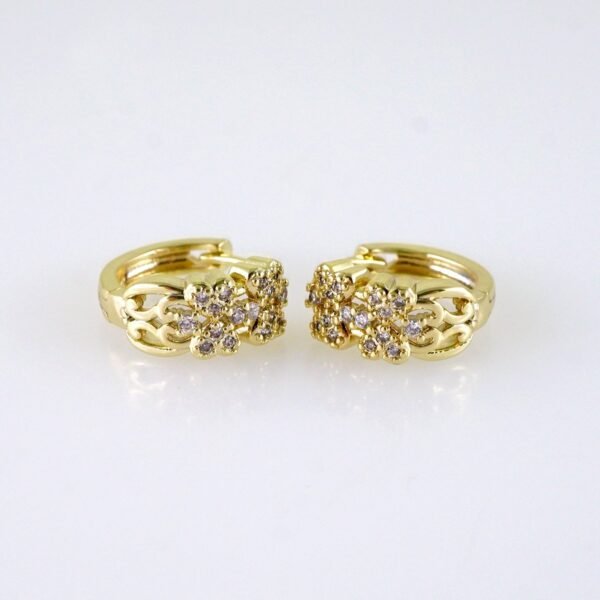Women Earrings/ Aretes Dama/ Zircon Stone/ 14k Real Color// E1580