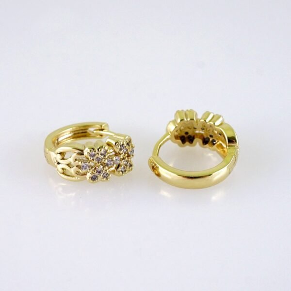 Women Earrings/ Aretes Dama/ Zircon Stone/ 14k Real Color// E1580 - Image 2