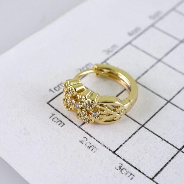 Women Earrings/ Aretes Dama/ Zircon Stone/ 14k Real Color// E1580 - Image 3