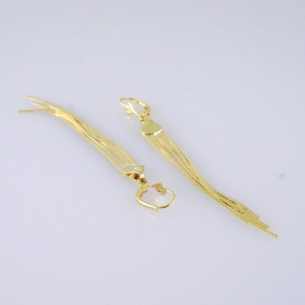 Women Earrings/ Aretes Dama/ Plain/ 14k Real Color// E1584 - Image 2