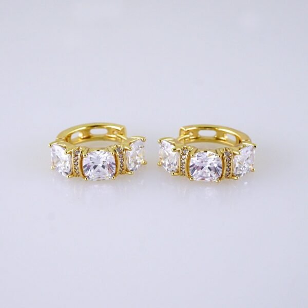 Women Earrings/ Aretes Dama/ Zircon Stone/ 14k Real Color// E1585