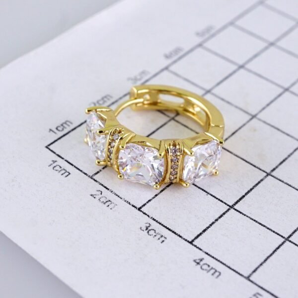 Women Earrings/ Aretes Dama/ Zircon Stone/ 14k Real Color// E1585 - Image 3