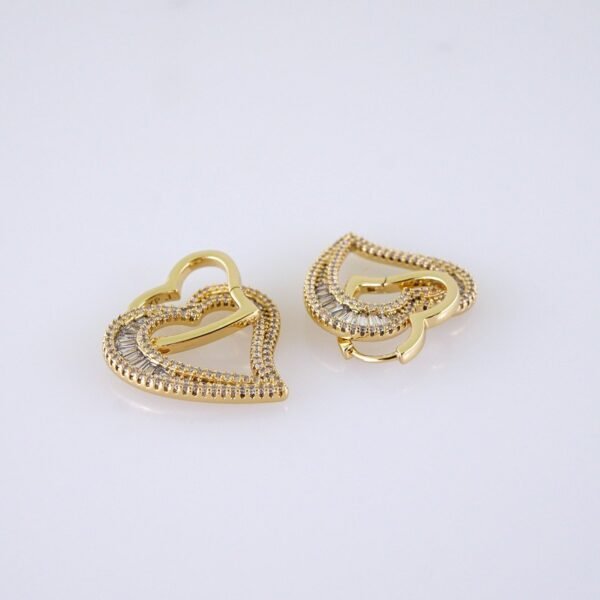 Women Earrings/ Aretes Dama/ Zircon Stone/ 14k Real Color// E1586 - Image 2