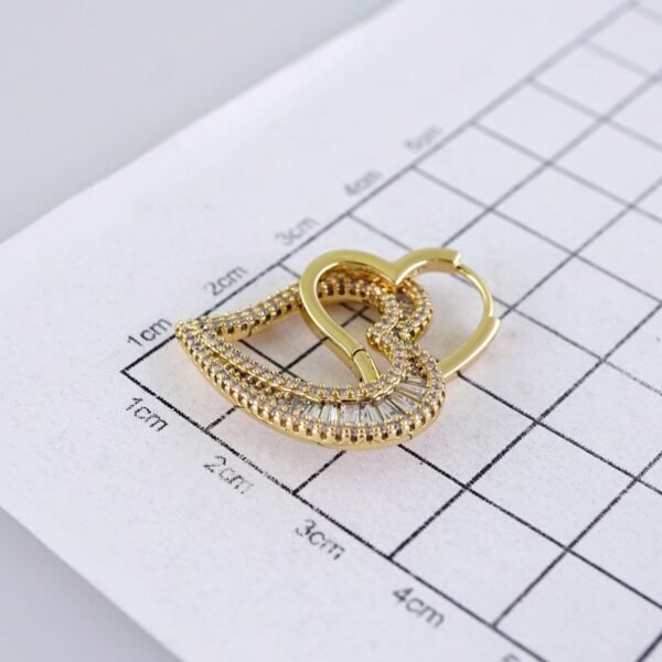 Women Earrings/ Aretes Dama/ Zircon Stone/ 14k Real Color// E1586 - Image 3