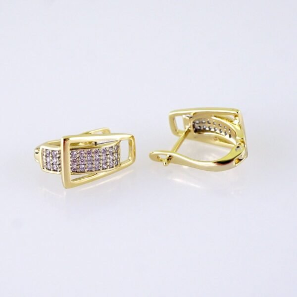 Women Earrings/ Aretes Dama/ Zircon Stone/ 14k Real Color// E1587 - Image 2