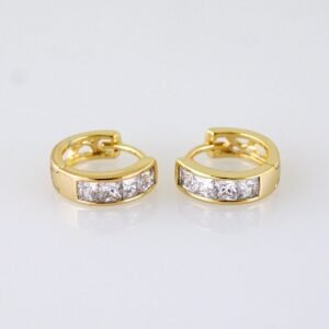 Women Earrings/ Aretes Dama/ Zircon Stone/ 14k Real Color// E1588