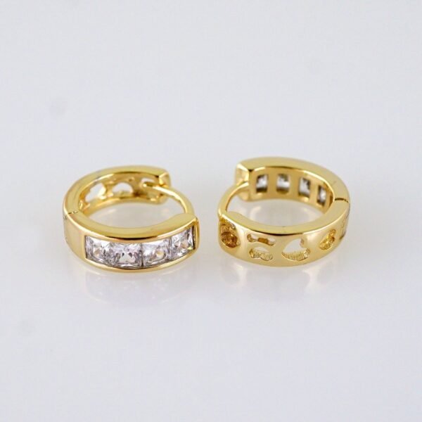 Women Earrings/ Aretes Dama/ Zircon Stone/ 14k Real Color// E1588 - Image 2