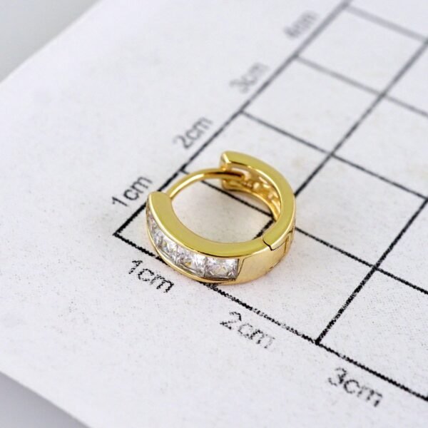 Women Earrings/ Aretes Dama/ Zircon Stone/ 14k Real Color// E1588 - Image 3