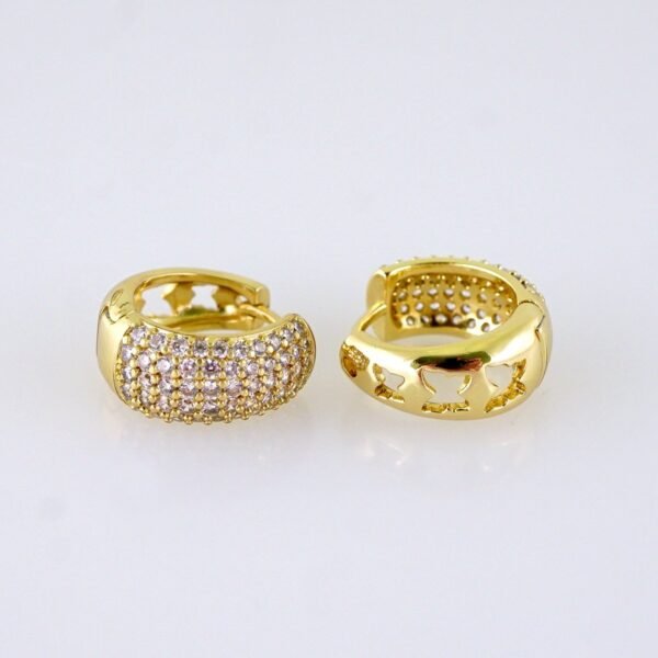 Women Earrings/ Aretes Dama/ Zircon Stone/ 14k Real Color// E1589 - Image 2