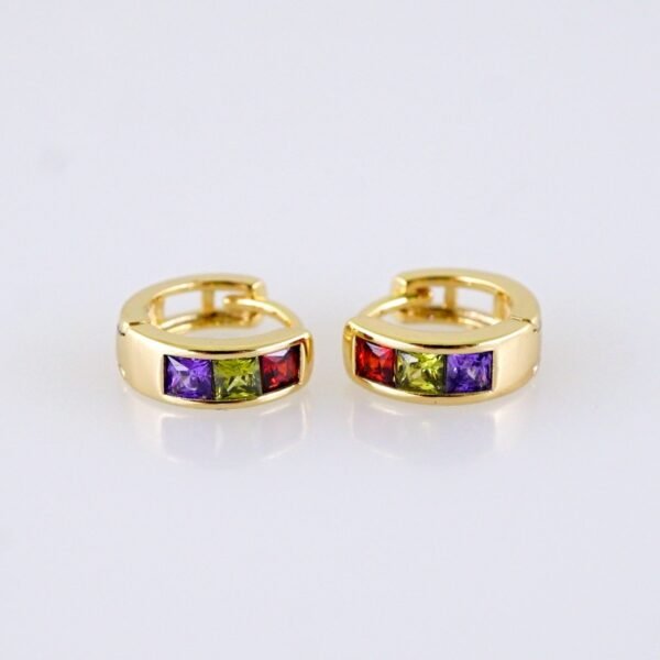 Women Earrings/ Aretes Dama/ Zircon Stone/ 14k Real Color// E1590