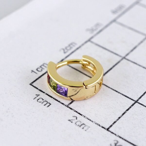 Women Earrings/ Aretes Dama/ Zircon Stone/ 14k Real Color// E1590 - Image 3