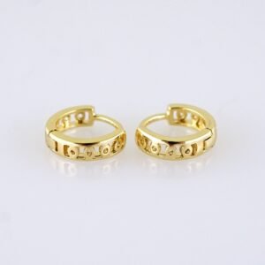 Women Earrings/ Aretes Dama/ Plain/ 14k Real Color// E1591