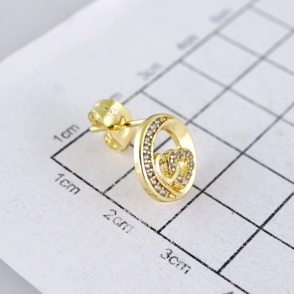 Women Earrings/ Aretes Dama/ Zircon Stone/ 14k Real Color// E1593 - Image 3