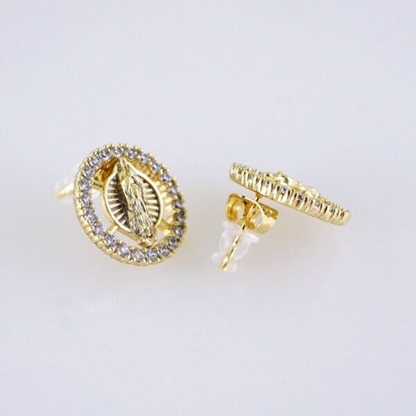 Women Earrings/ Aretes Dama/ Zircon Stone/ 14k Real Color// E1594 - Image 2