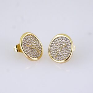Women Earrings/ Aretes Dama/ Zircon Stone/ 14k Real Color// E1595