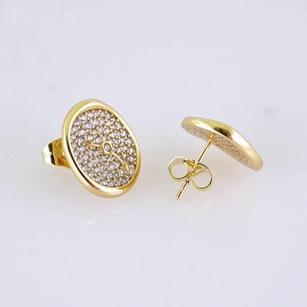 Women Earrings/ Aretes Dama/ Zircon Stone/ 14k Real Color// E1595 - Image 2