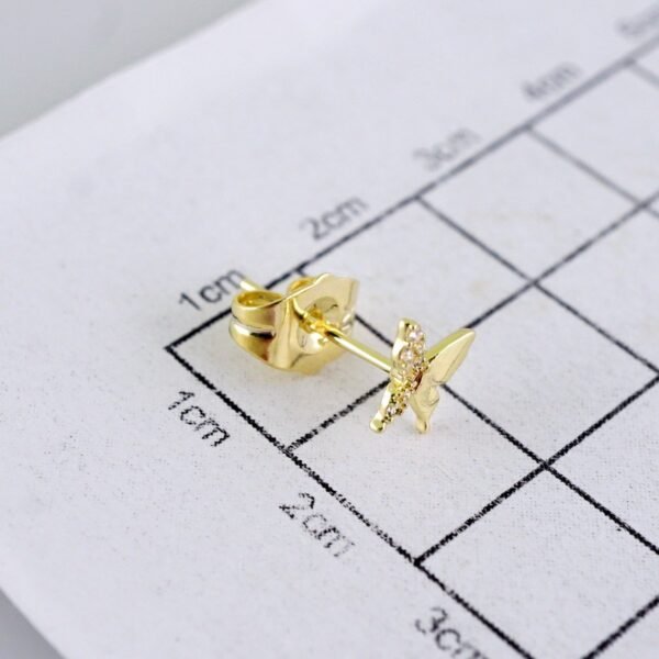 Women Earrings/ Aretes Dama/ Zircon Stone/ 14k Real Color// E1597 - Image 3