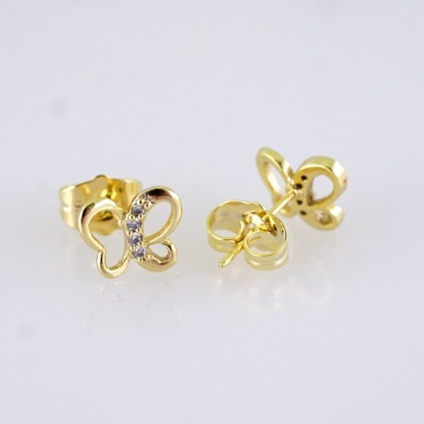 Women Earrings/ Aretes Dama/ Zircon Stone/ 14k Real Color// E1598 - Image 2