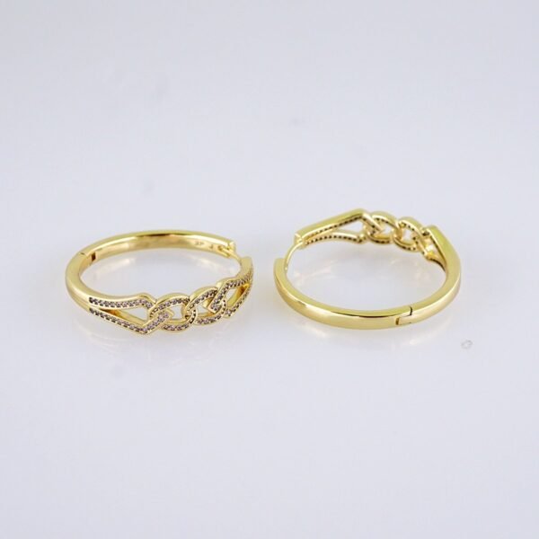 Women Earrings/ Aretes Dama/ Zircon Stone/ 14k Real Color// E1599 - Image 2