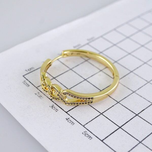 Women Earrings/ Aretes Dama/ Zircon Stone/ 14k Real Color// E1599 - Image 3