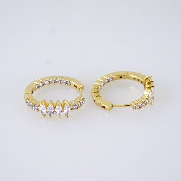 Women Earrings/ Aretes Dama/ Zircon Stone/ 14k Real Color// E1600 - Image 2