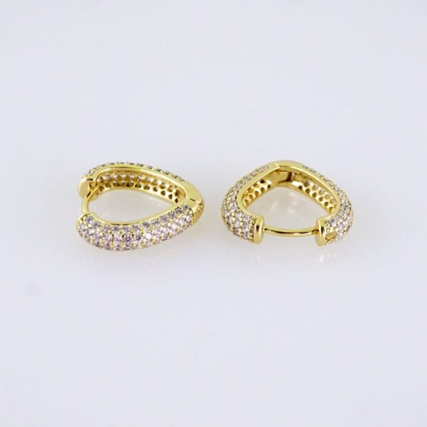 Women Earrings/ Aretes Dama/Zircon Stone/14k Real Color// E1601 - Image 2