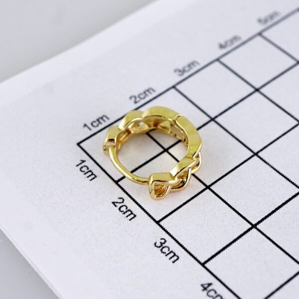 Women Earrings/ Aretes Dama/ Plain/ 14k Real Color// E1604 - Image 3